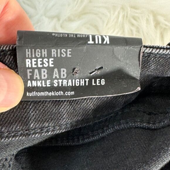 Kut From The Kloth NWT Reese Distressed High Rise Fab Ankle Straight Jeans Sz 18 - Picture 8 of 9